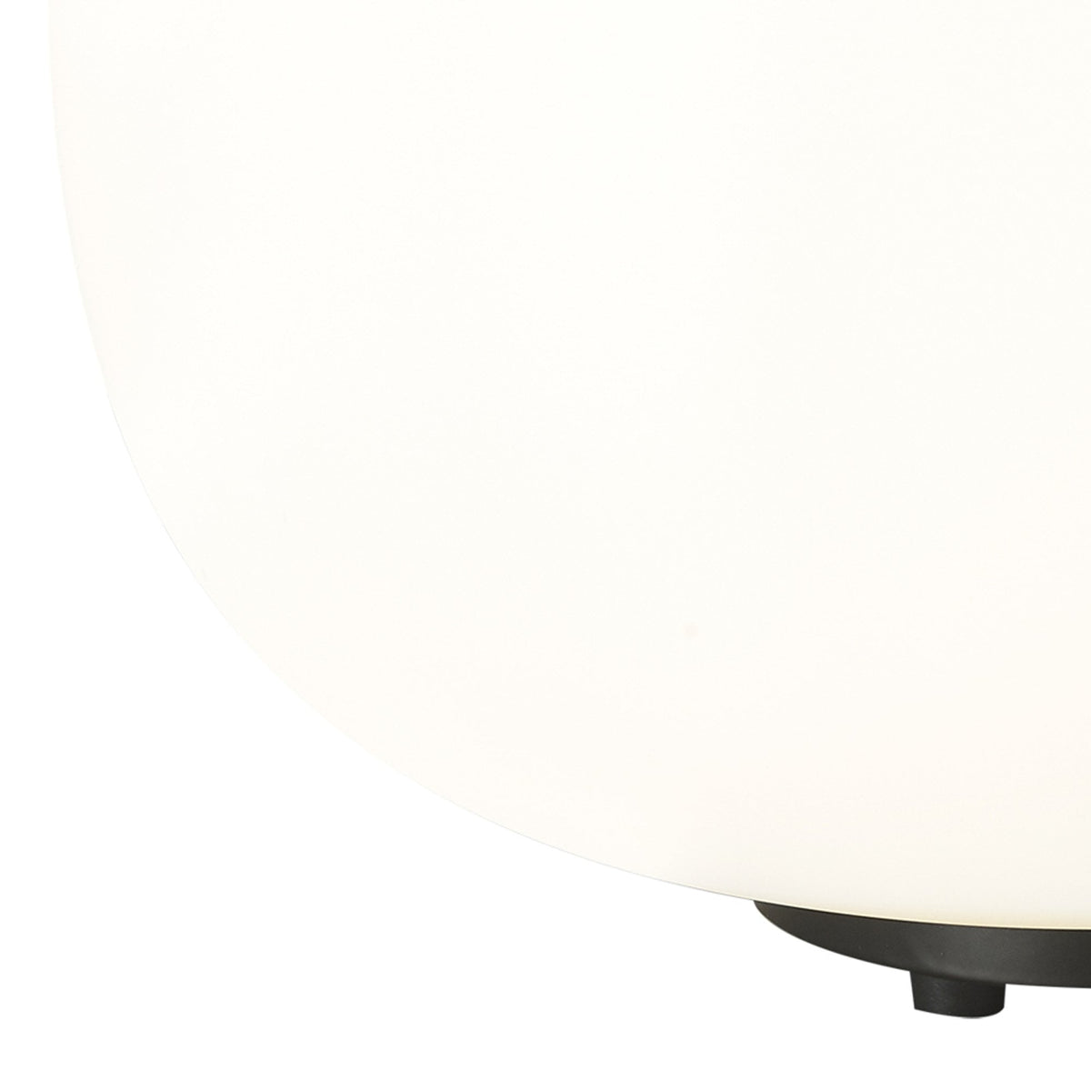 Milton Medium Oval Ball Table Lamp in Matt Black & Frosted White Shade