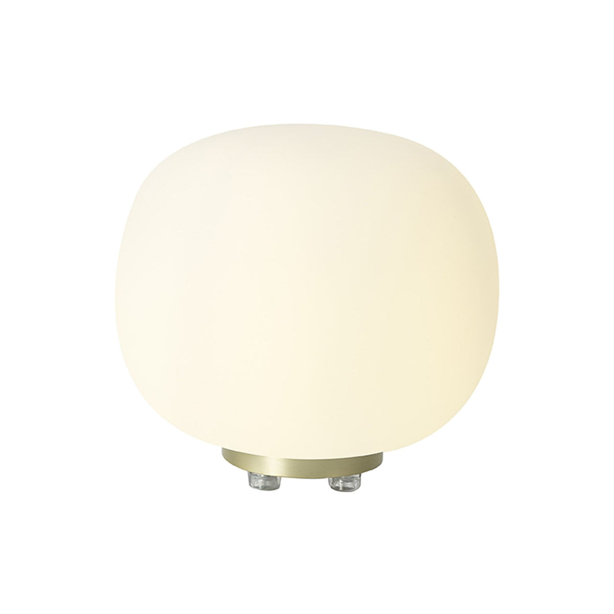 Milton Small Oval Ball Table Lamp in Satin Gold & Frosted White Shade by Lumiere