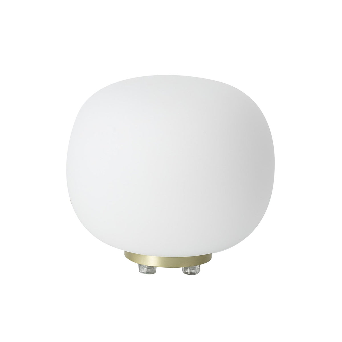Milton Small Oval Ball Table Lamp by Lumiere in Satin Gold & Frosted White Shade