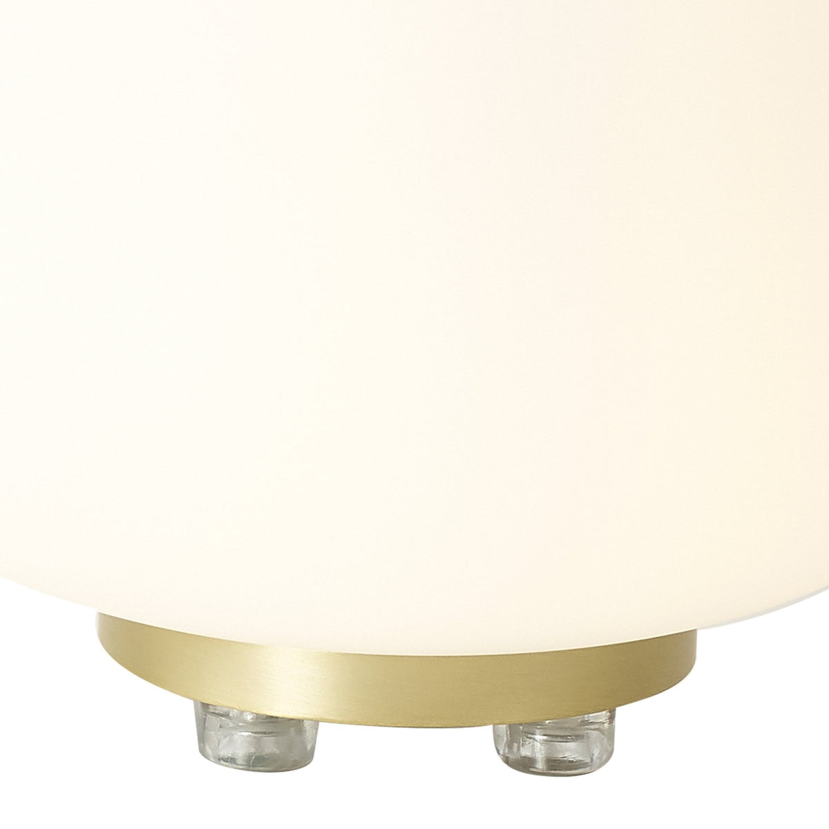 Milton Small Oval Ball Table Lamp in Satin Gold & Frosted White Shade by Lumiere