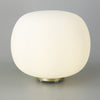 Milton Medium Oval Ball Table Lamp in Satin Gold & Frosted White Shade