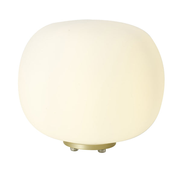 Lumiere Milton Medium Oval Ball Table Lamp in Satin Gold & Frosted White Shade