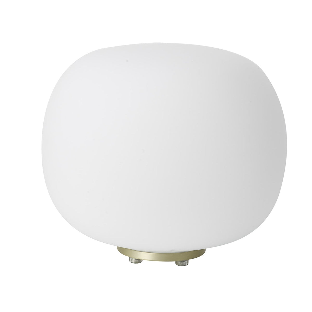 Milton Medium Oval Ball Table Lamp by Lumiere in Satin Gold and Frosted White Shade