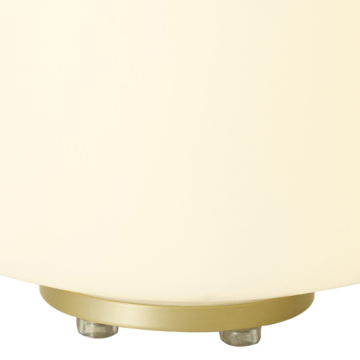 Lumiere Milton Medium Oval Ball Table Lamp in Satin Gold & Frosted White Shade