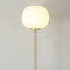 Milton Medium Oval Ball Floor Lamp in Satin Gold & Frosted White Shade