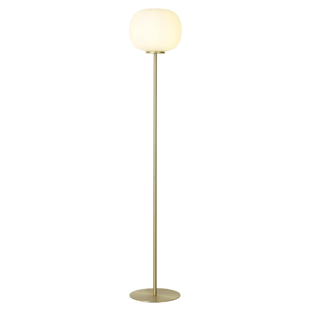 Lumiere Milton Medium Oval Ball Floor Lamp in Satin Gold & Frosted White Shade