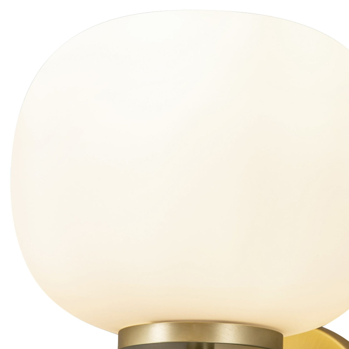Milton Small Oval Ball Wall Light in Satin Gold & Frosted White Shade