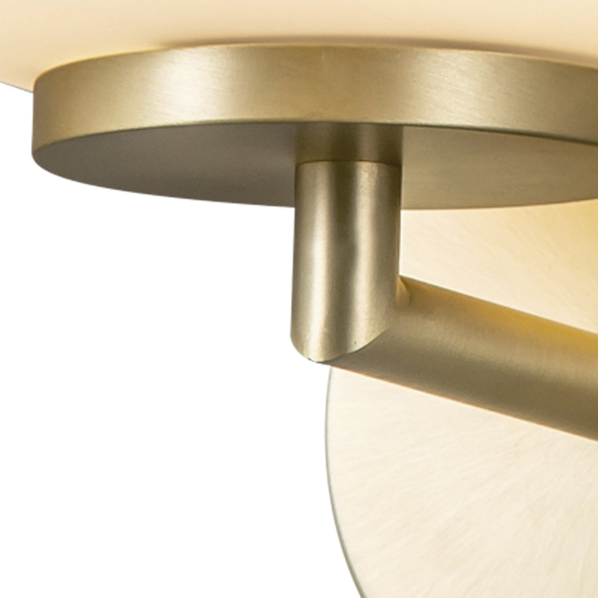 Milton Small Oval Ball Wall Light in Satin Gold & Frosted White Shade