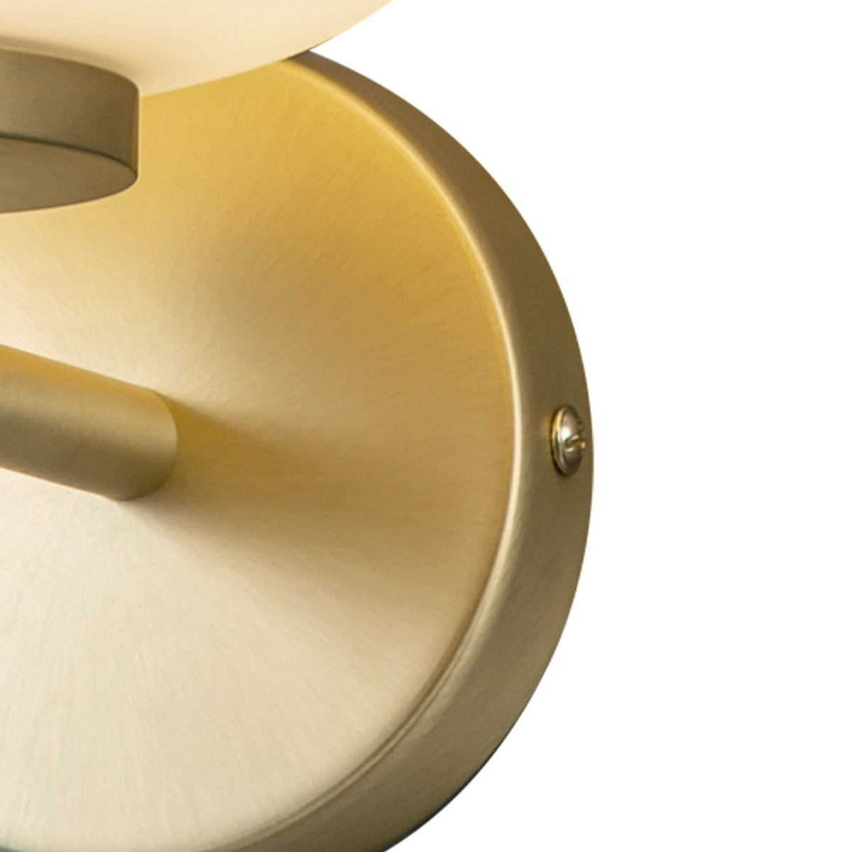 Milton Small Oval Ball Wall Light in Satin Gold & Frosted White Shade