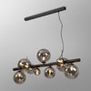 Shute 9lt Linear Pendant in Satin Black & Smoked Plated Glass