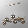 Shute 9lt Linear Pendant in Satin Nickel & Smoked Plated Glass