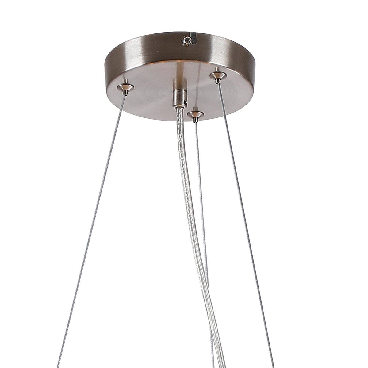 Shute 16lt Circular Pendant in Satin Nickel & Amber Plated Glass