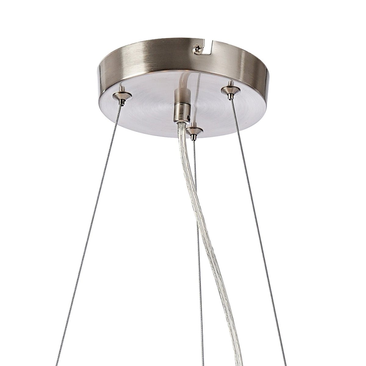 Shute 16lt Circular Pendant in Satin Nickel & Chrome Plated Glass