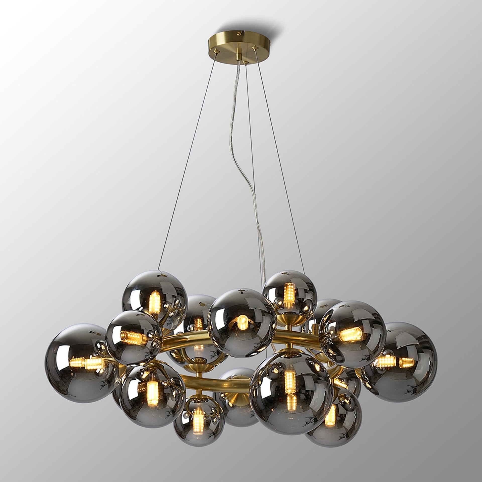 Shute 16lt Circular Pendant Satin & Chrome Plated Glass