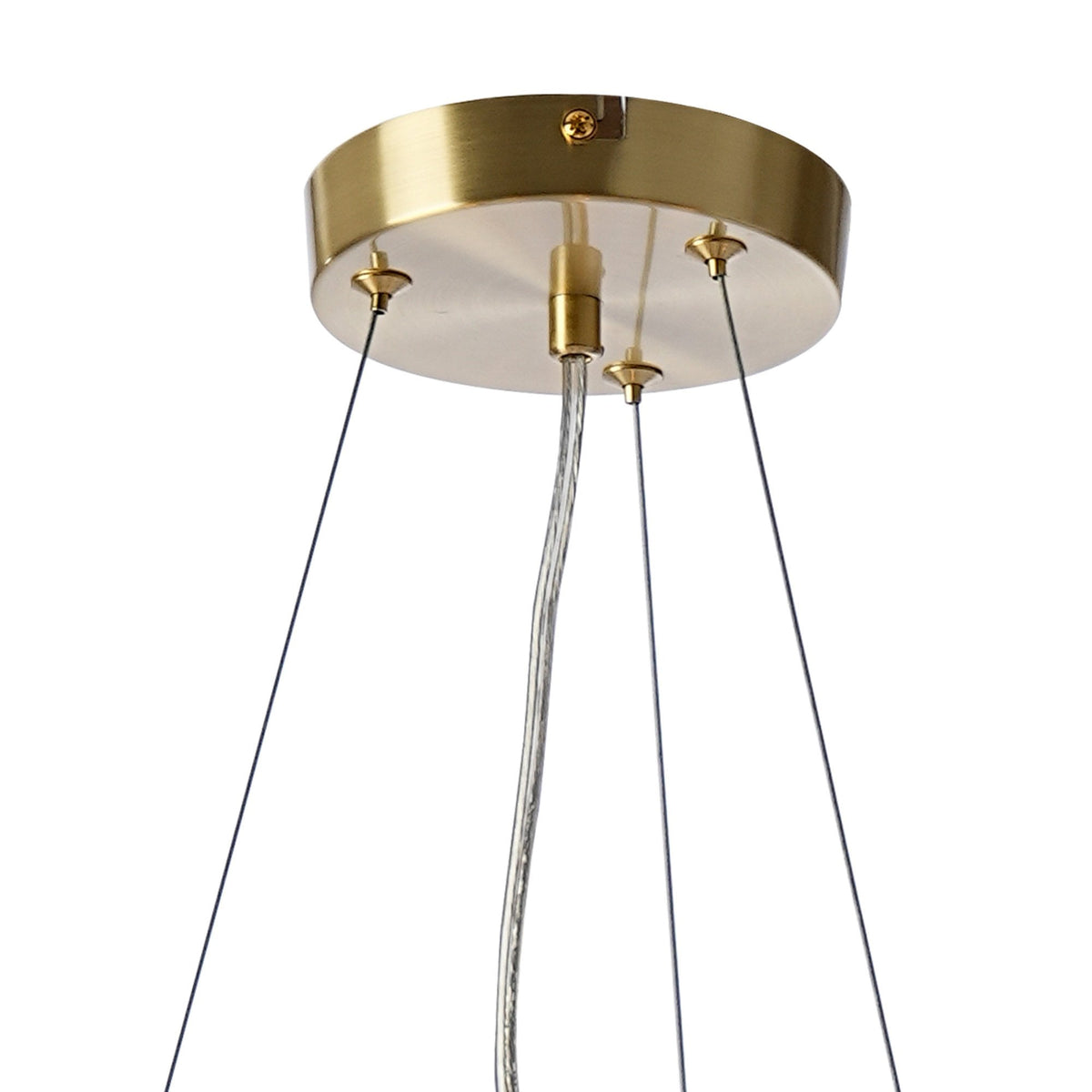 Shute 16lt Circular Pendant in Satin Gold & Chrome Plated Glass