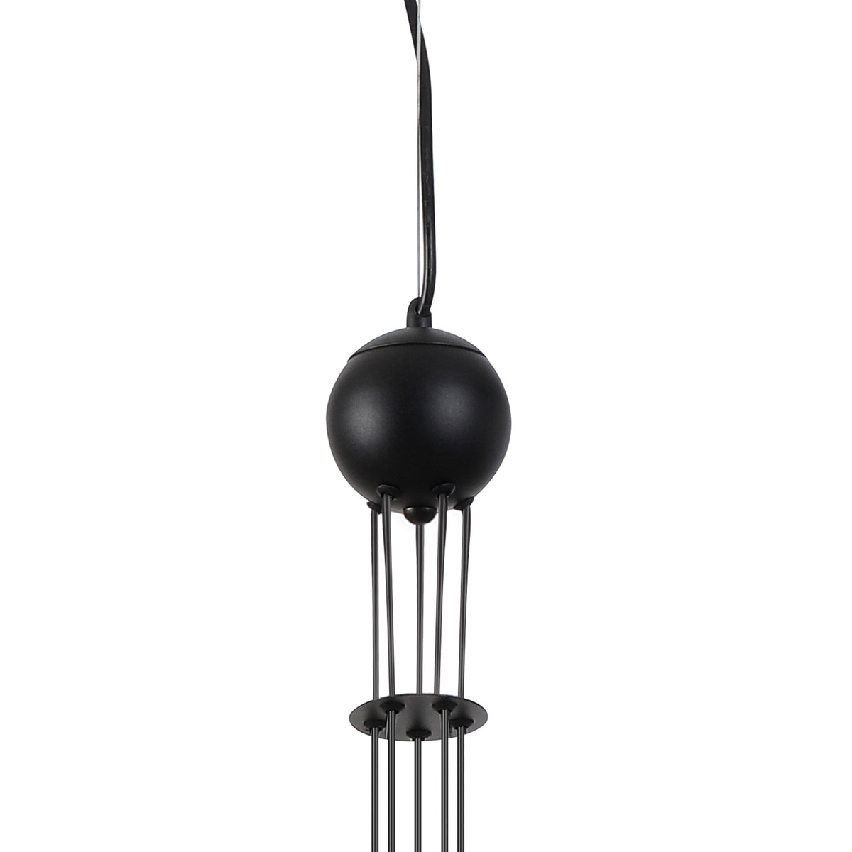 Shute 5lt Pendant in Satin Black & Amber Plated Glass
