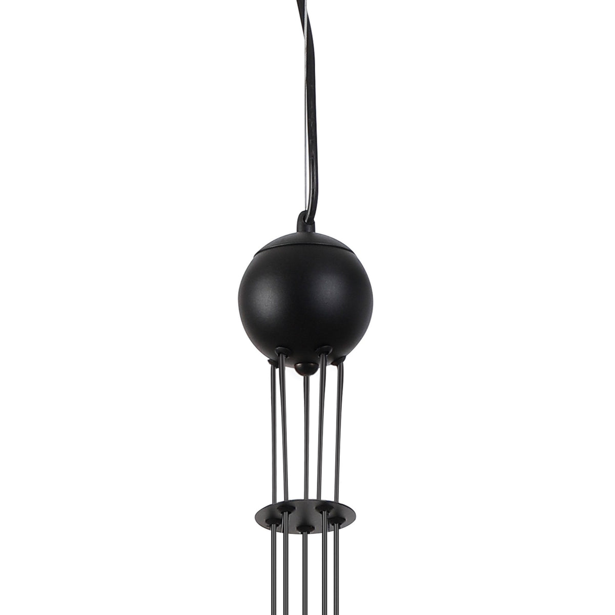 Shute 5lt Pendant in Satin Black & Chrome Plated Glass