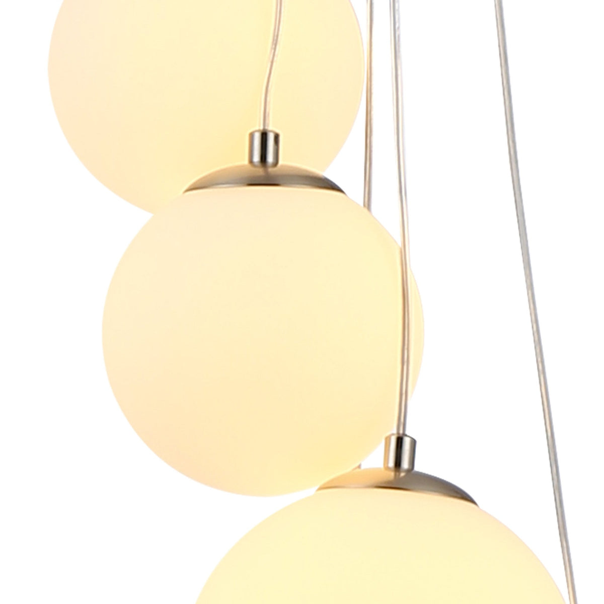 Shute 5lt Pendant in Satin Nickel & Opal Glass