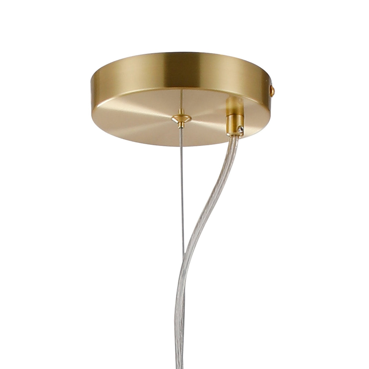 Shute 5lt Pendant in Satin Gold & Amber Plated Glass