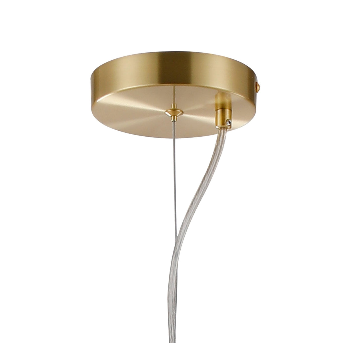 Shute 5lt Pendant in Satin Gold & Smoked Plated Glass