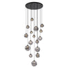 Shute 16lt Pendant in Satin Black & Smoked Plated Glass
