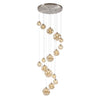 Shute 16lt Pendant in Satin Nickel & Amber Plated Glass