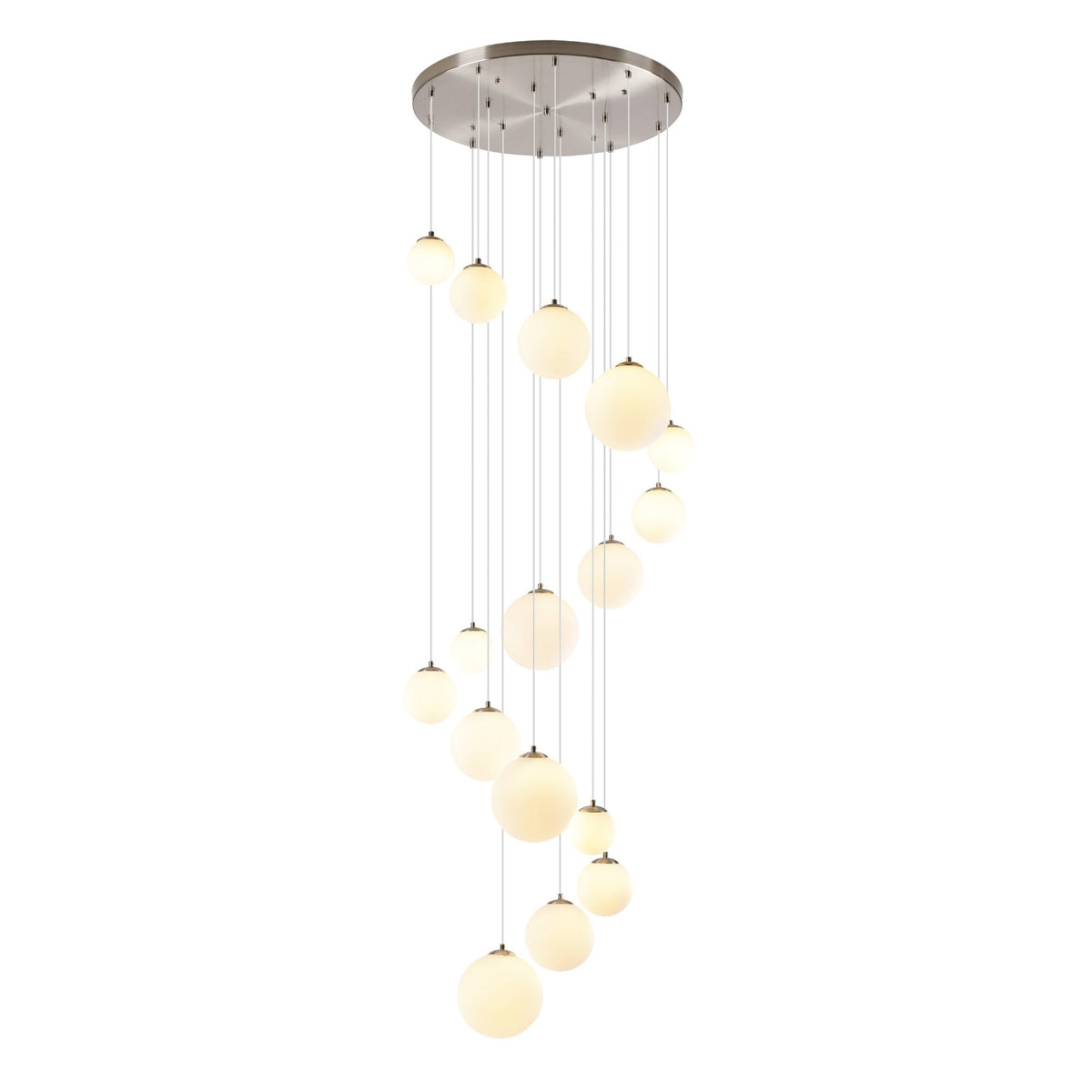 Shute 16lt Pendant in Satin Nickel & Opal Glass