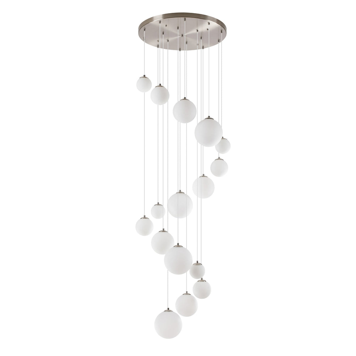 Shute 16lt Pendant in Satin Nickel & Opal Glass
