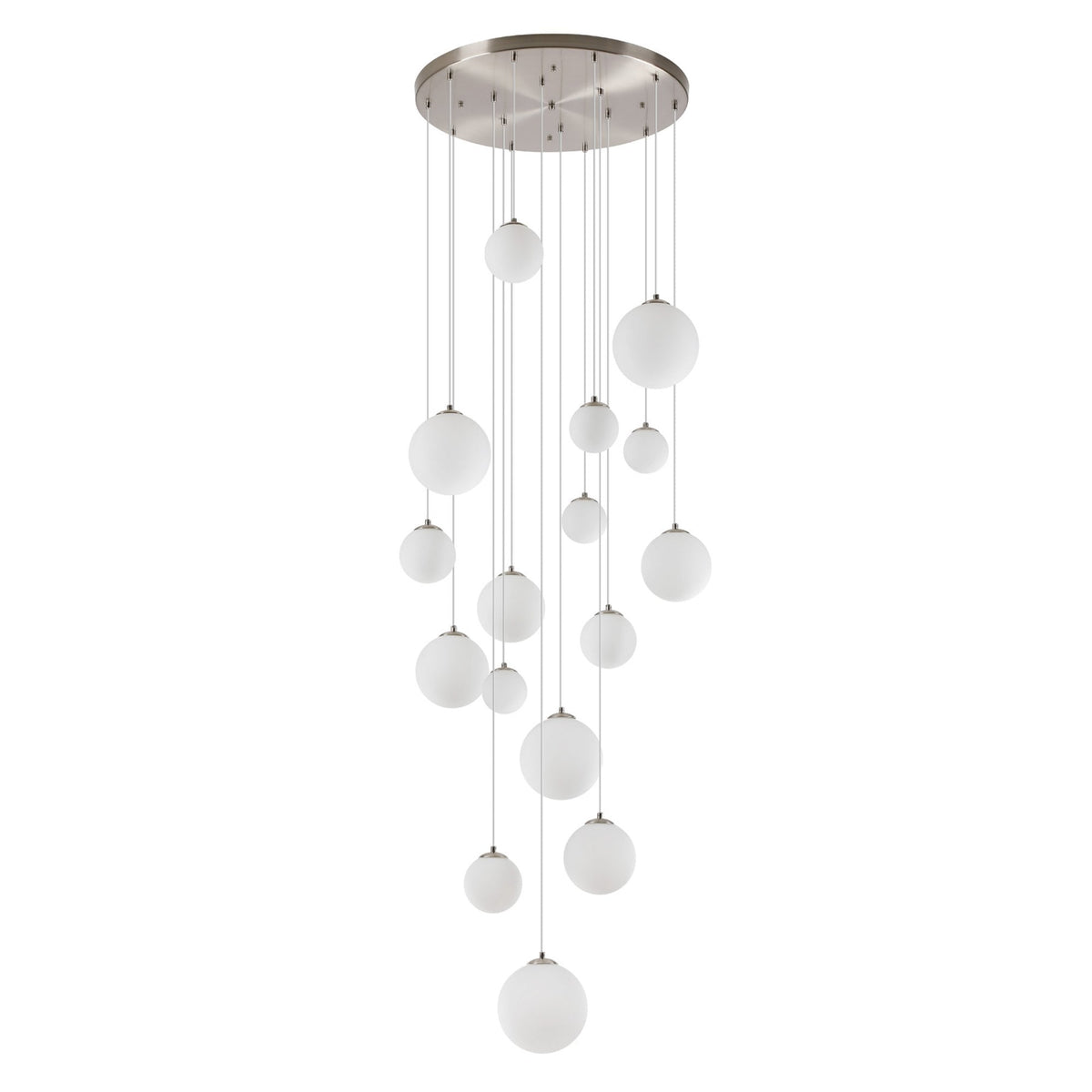 Shute 16lt Pendant in Satin Nickel & Opal Glass