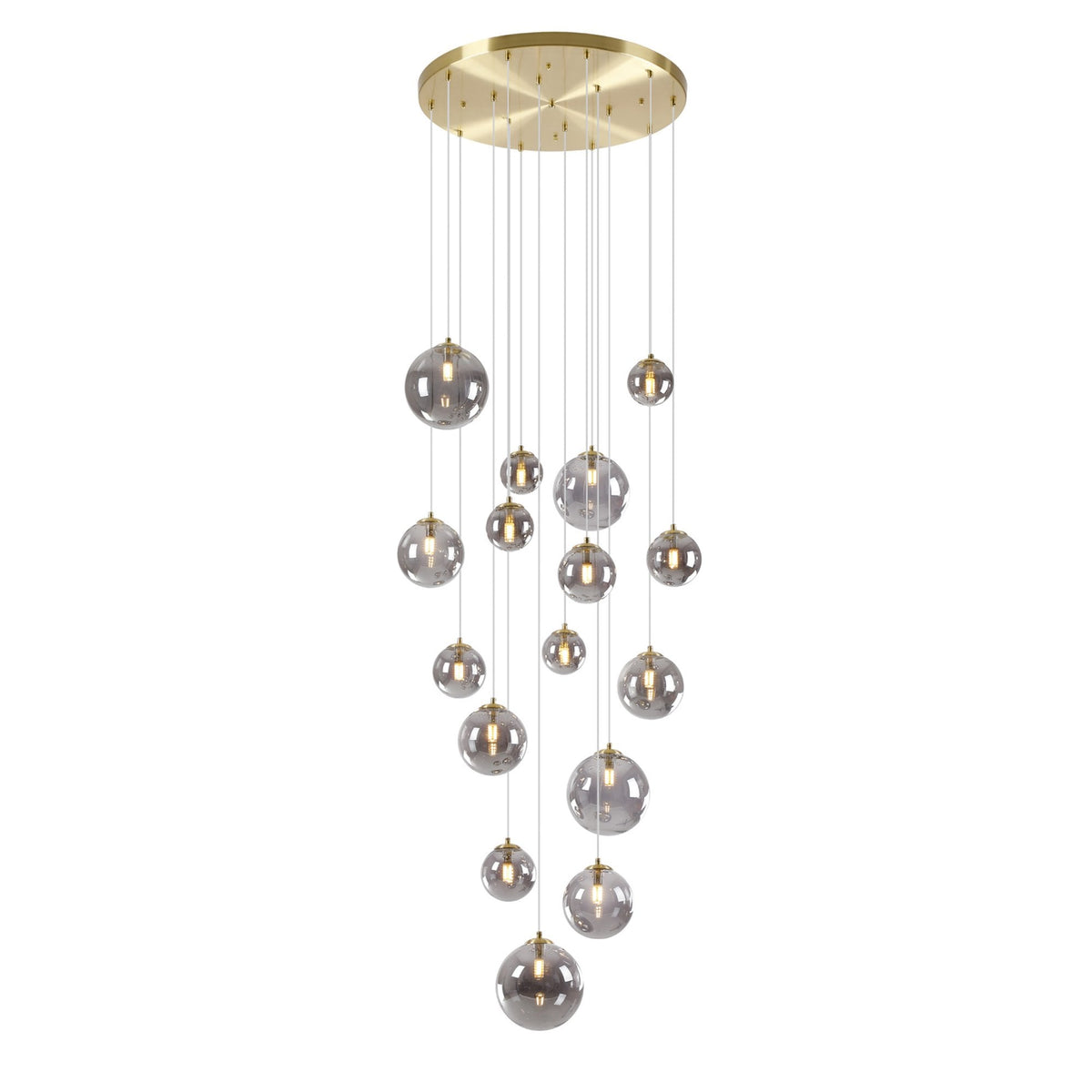 Shute 16lt Pendant Satin & Smoked Plated Glass