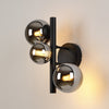 Shute 3lt Wall Light in Satin Black & Chrome Plated Glass