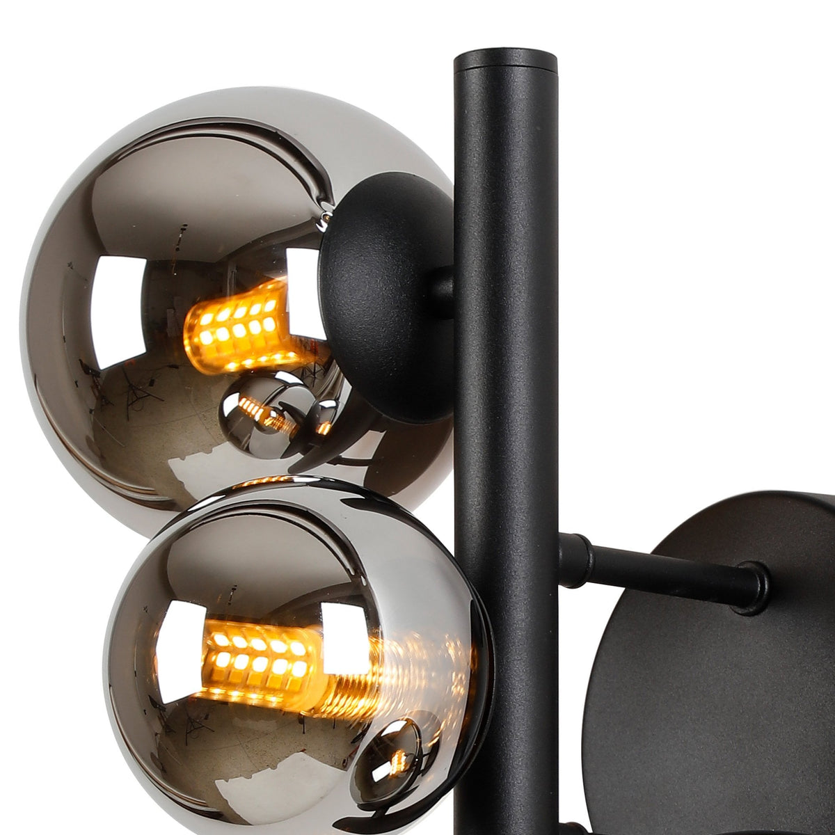 Shute 3lt Wall Light in Satin Black & Chrome Plated Glass