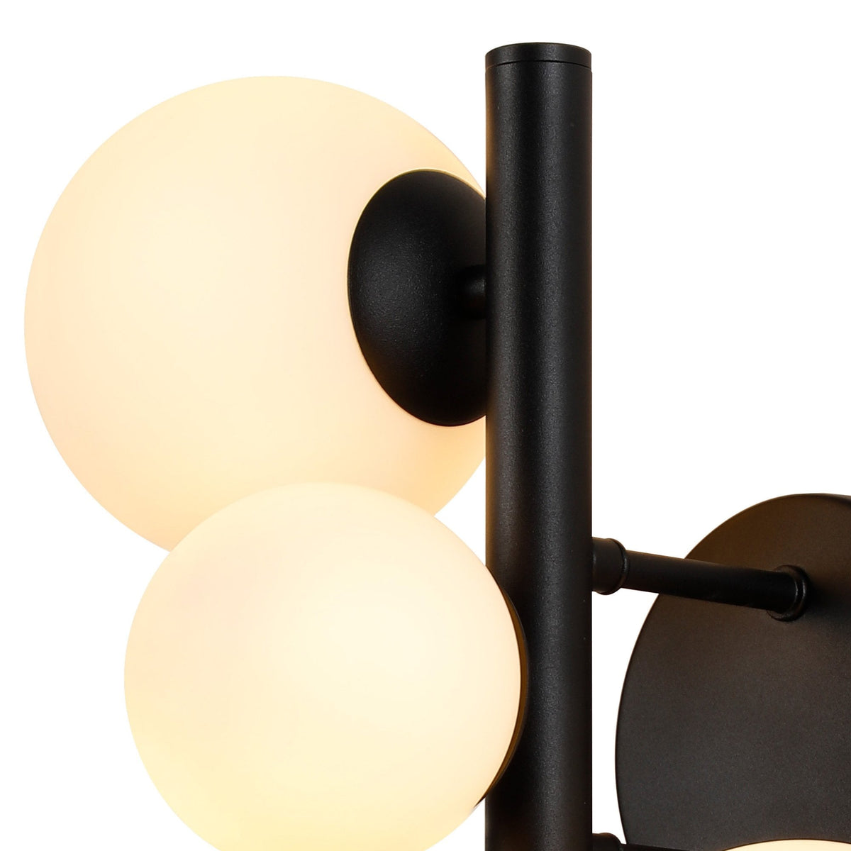 Shute 3lt Wall Light in Satin Black & Opal Glass