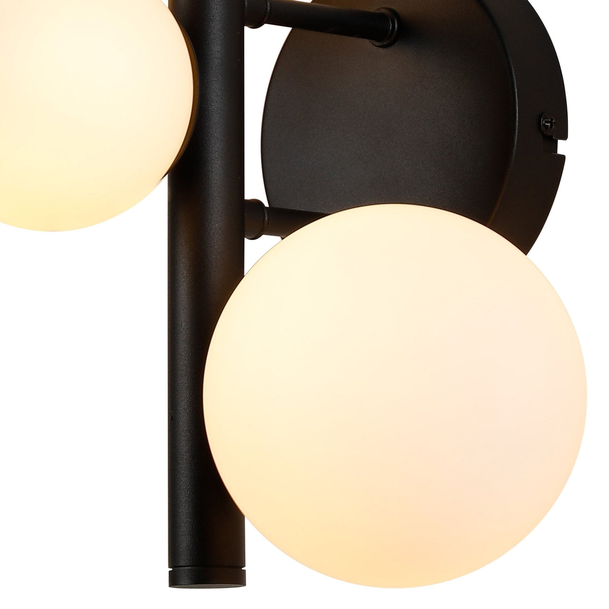 Shute 3lt Wall Light in Satin Black & Opal Glass