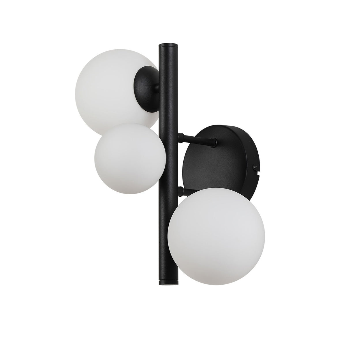 Shute 3lt Wall Light in Satin Black & Opal Glass
