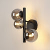 Shute 3lt Wall Light in Satin Black & Smoked Plated Glass