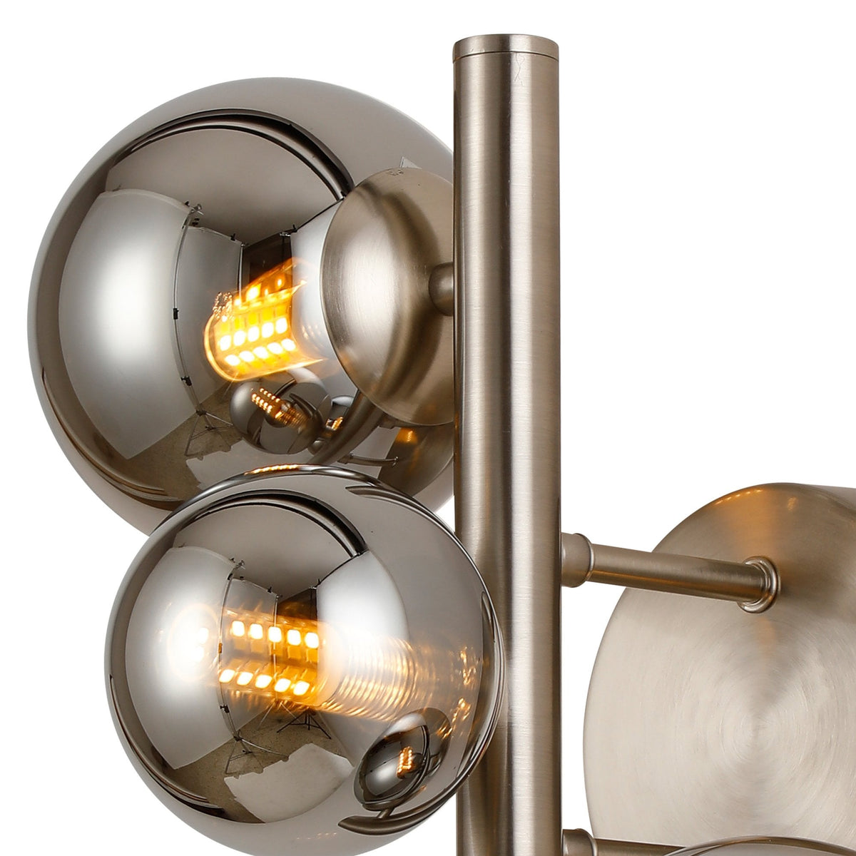 Shute 3lt Wall Light in Satin Nickel & Chrome Plated Glass