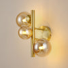 Shute 3lt Wall Light in Satin Gold & Amber Plated Glass