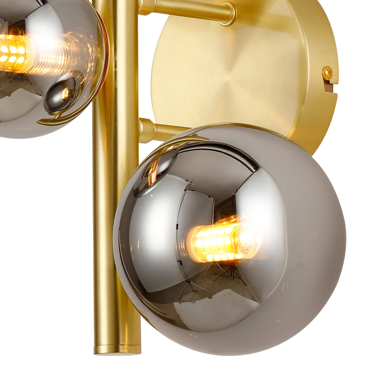 Shute 3lt Wall Light in Satin Gold & Chrome Plated Glass