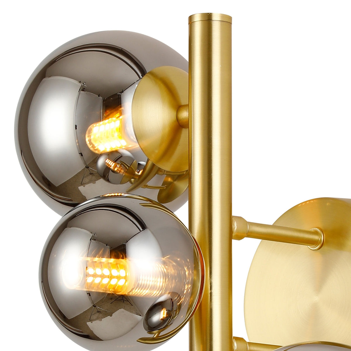 Shute 3lt Wall Light in Satin Gold & Chrome Plated Glass
