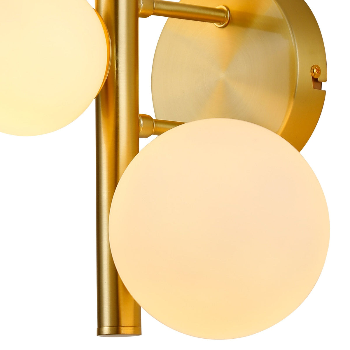 Shute 3lt Wall Light in Satin Gold & Opal Glass