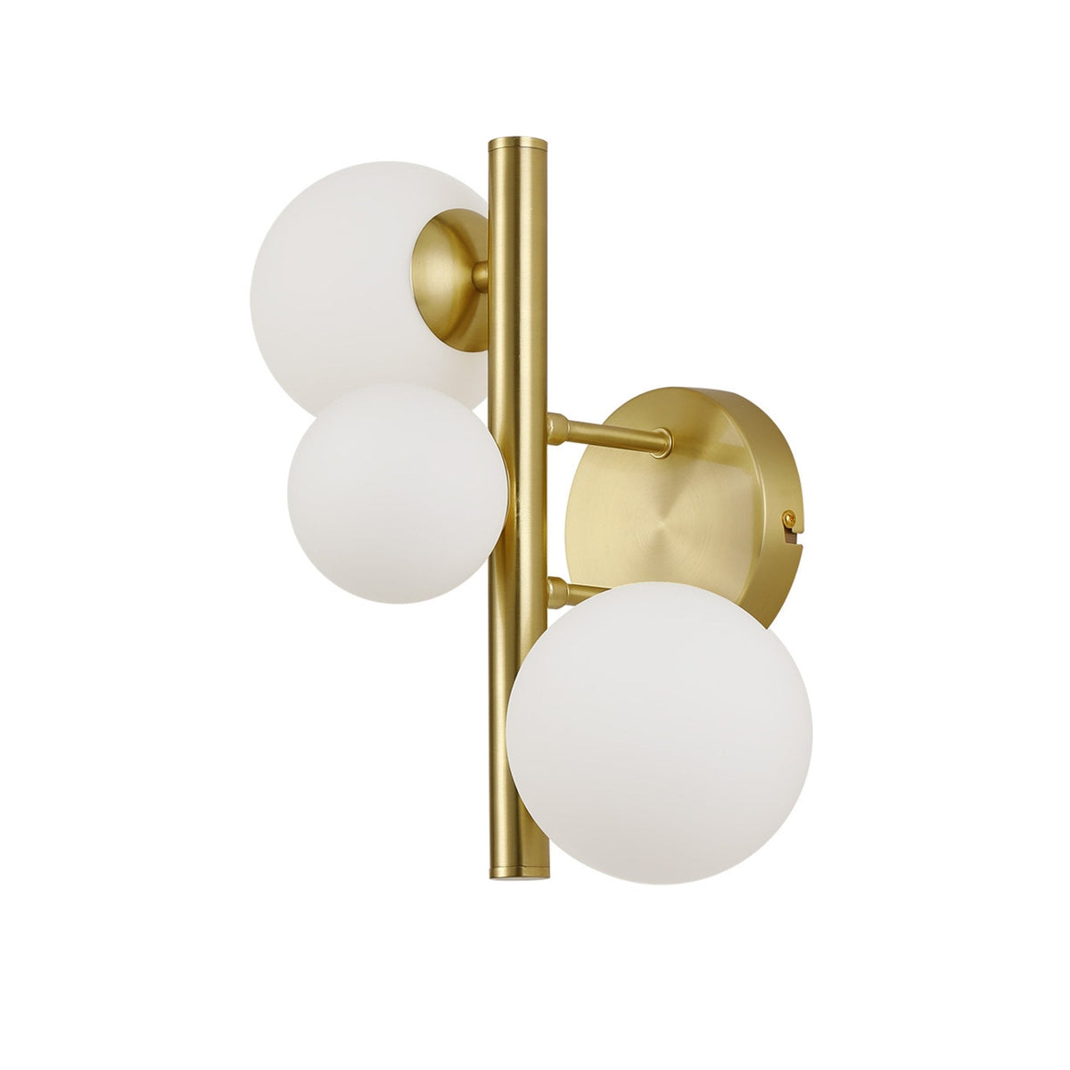 Shute 3lt Wall Light in Satin Gold & Opal Glass