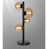 Shute 4lt Table Lamp in Satin Black & Amber Plated Glass