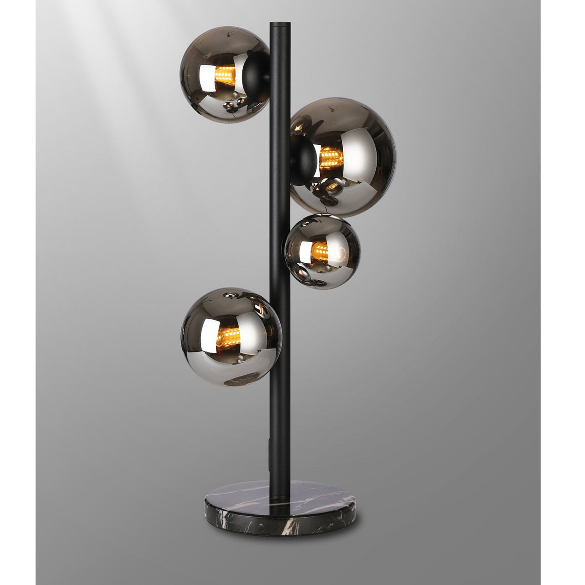 Shute 4lt Table Lamp Satin & Chrome Plated Glass