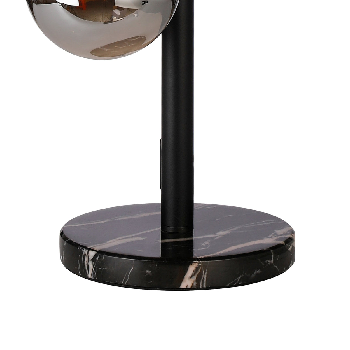 Shute 4lt Table Lamp in Satin Black & Chrome Plated Glass