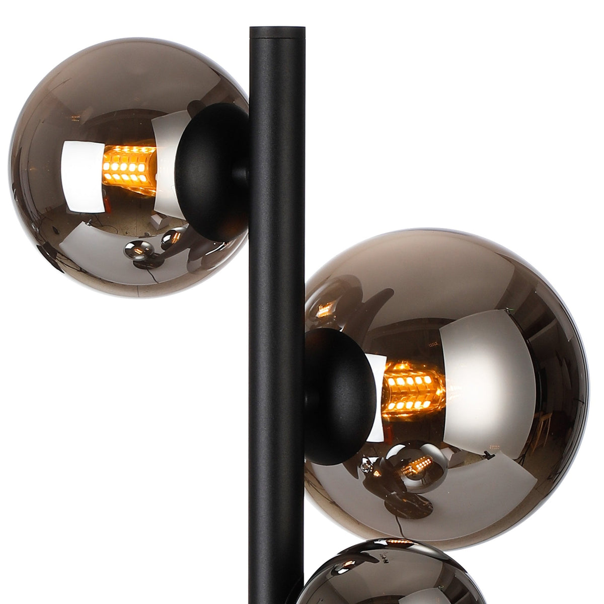 Shute 4lt Table Lamp in Satin Black & Chrome Plated Glass