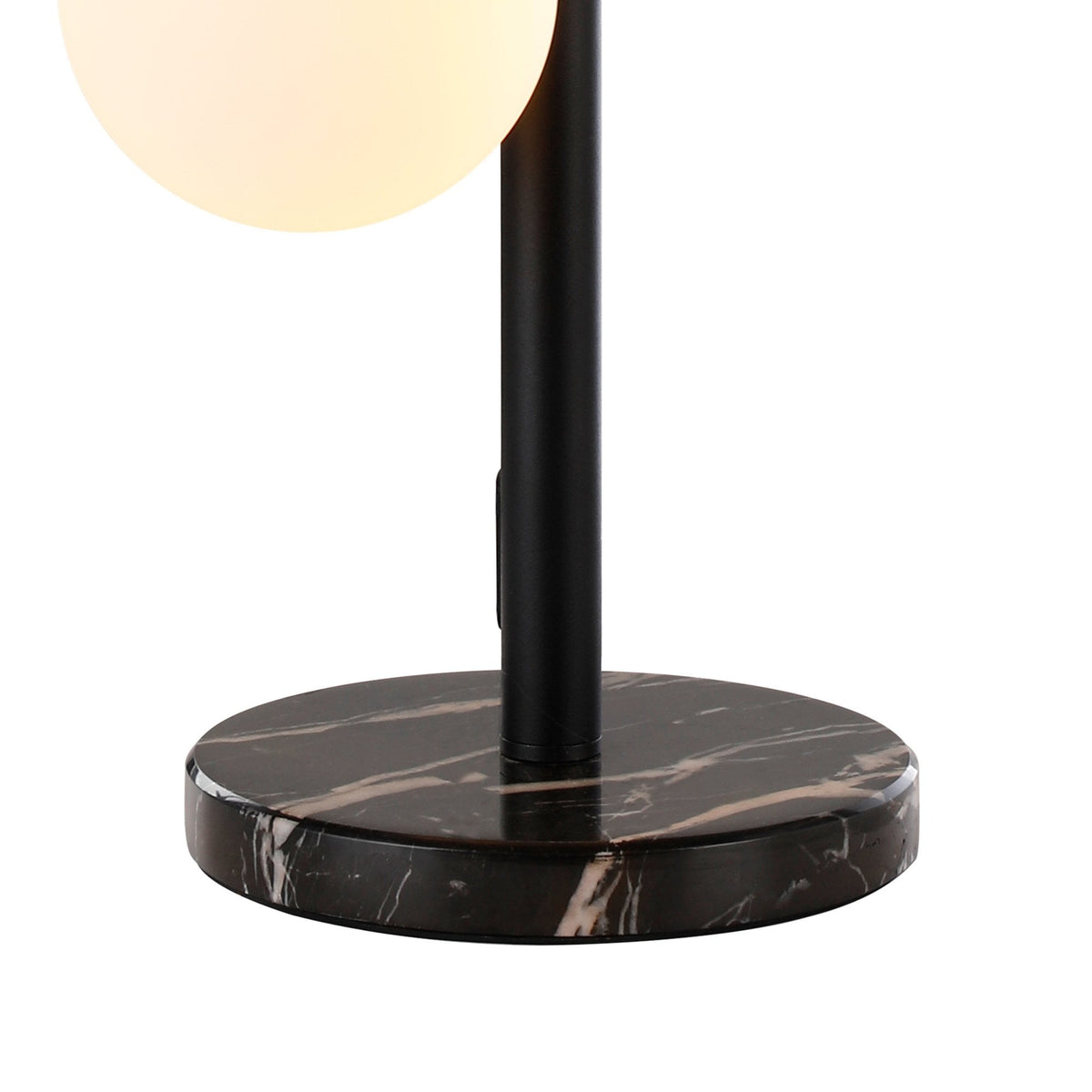 Shute 4lt Table Lamp in Satin Black & Opal Glass