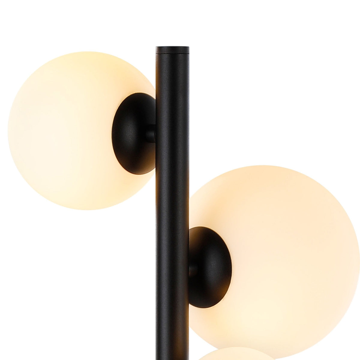 Shute 4lt Table Lamp in Satin Black & Opal Glass