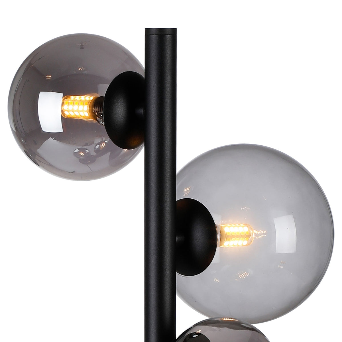 Shute 4lt Table Lamp in Satin Black & Smoked Plated Glass