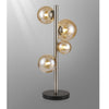 Shute 4lt Table Lamp in Satin Nickel & Amber Plated Glass